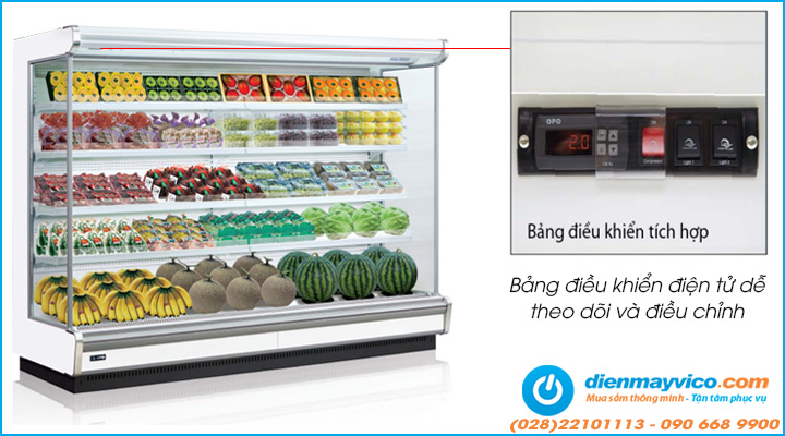 Bảng điều khiển của tủ mát trưng bày thực phẩm OPO SMM4V1