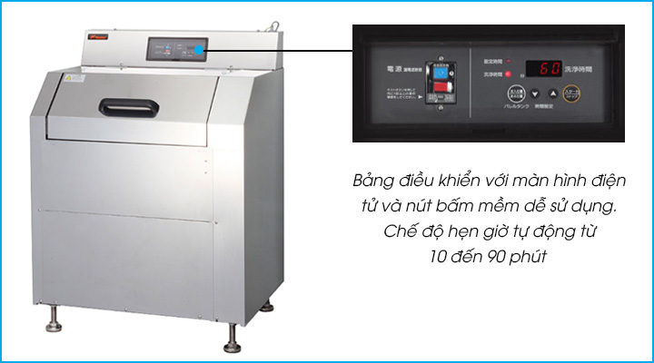 Máy rửa vỉ nướng BBQ GAC-70A có bảng điều khiển với màn hình điện tử và các nút bấm mềm dễ sử dụng