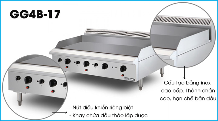 Bếp chiên phẳng dùng gas Berjaya GG4B-17