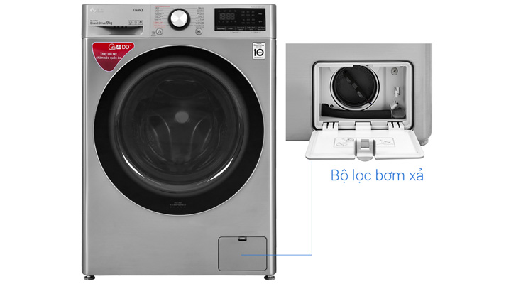 Bộ lọc bơm xả của máy giặt sấy LG FV1409G4V