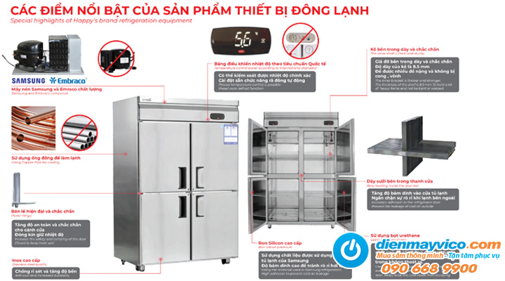 Các đặc điểm nổi bật của dòng thiết bị lạnh công nghiệp đến từ thương hiệu Happys