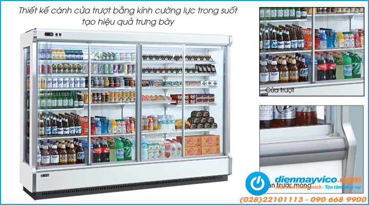 Cửa kính trượt của tủ mát trưng bày nhiều ngăn cửa trượt OPO SMM5D2