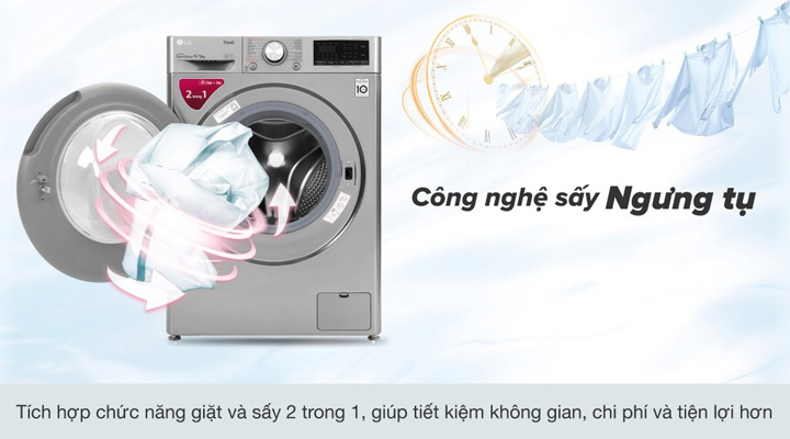 Máy giặt sấy LG FV1409G4V trang bị chức năng sấy ngưng tụ
