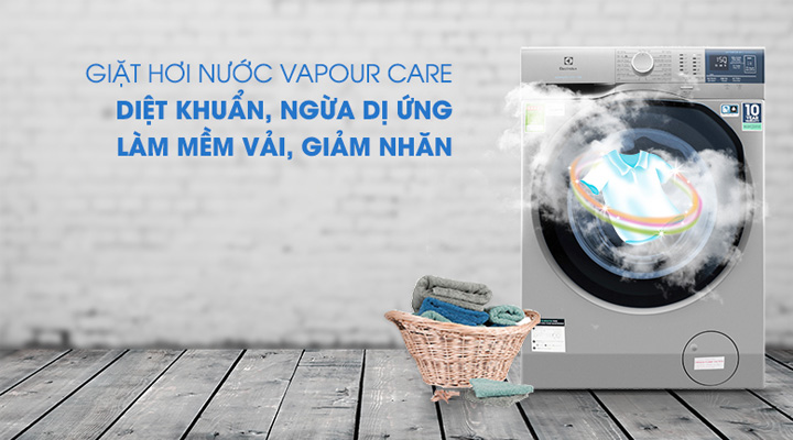 Máy giặt Electrolux EWF9024ADSA trang bị công nghệ giặt hơi nước VapourCare