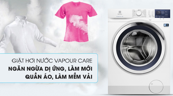 Máy giặt Electrolux EWF9024BDWA sử dụng công nghệ giặt hơi nước VapourCare