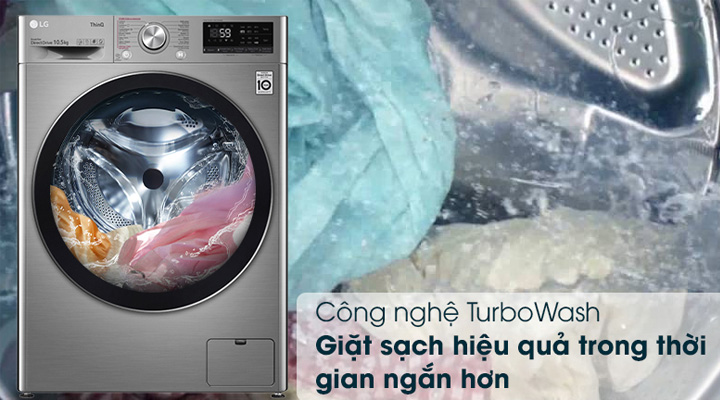 Máy giặt LG FV1409S2V trang bị công nghệ TurboWash giúp giặt nhanh và sạch