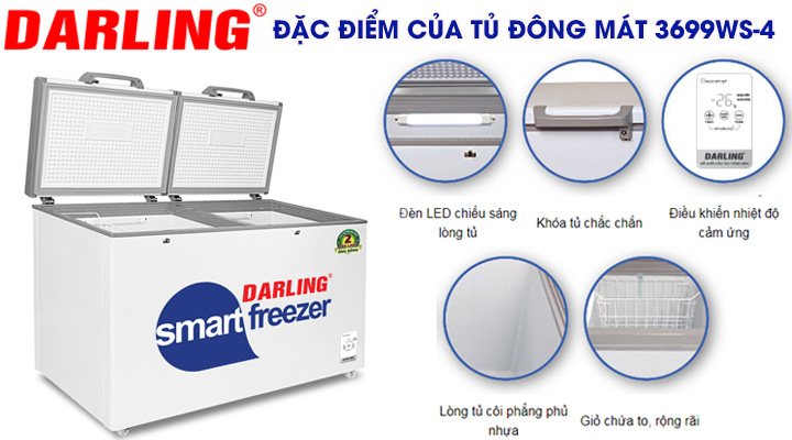 Đặc điểmcủa tủ đông mát Darling DMF-3699WS-4