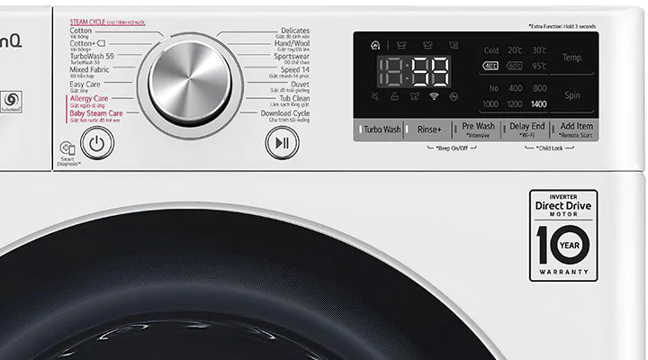 Hệ thống điều khiển của máy giặt LG FV1409S3W