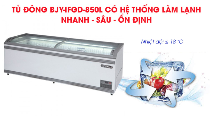 Hệ thống làm lạnh nhanh sâu của tủ đông Berjaya BJY-IFGD-850L