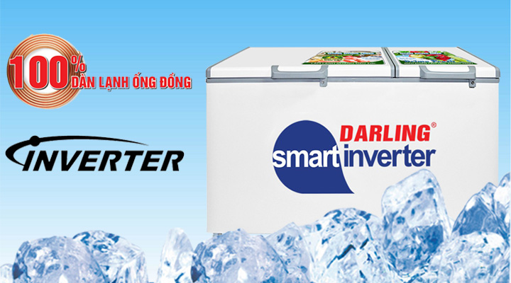 Tủ đông mát Darling Inverter DMF-7699WSI-4 sử dụng hệ thống làm lạnh hiện đại