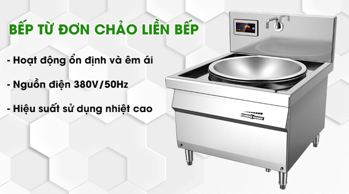 Bếp từ đơn chảo liền bếp có hiệu suất sử dụng nhiệt cao