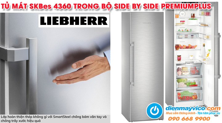 Mấu tủ lạnh Side by Side PremiumPlus Liebherr SBSes 8683