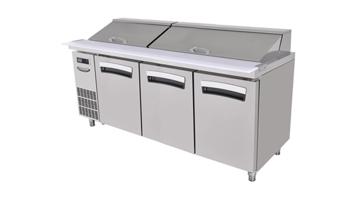 Mẫu bàn mát salad 3 cánh Lassele LHRT-3B-1800