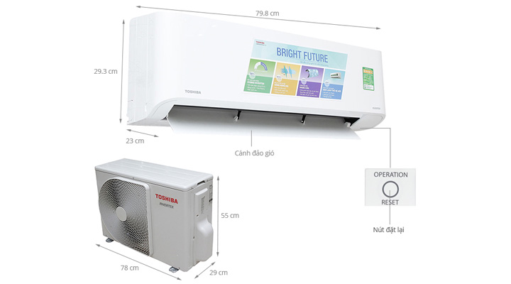Mẫu máy lạnh treo tường Toshiba RAS-H18BKCV-V
