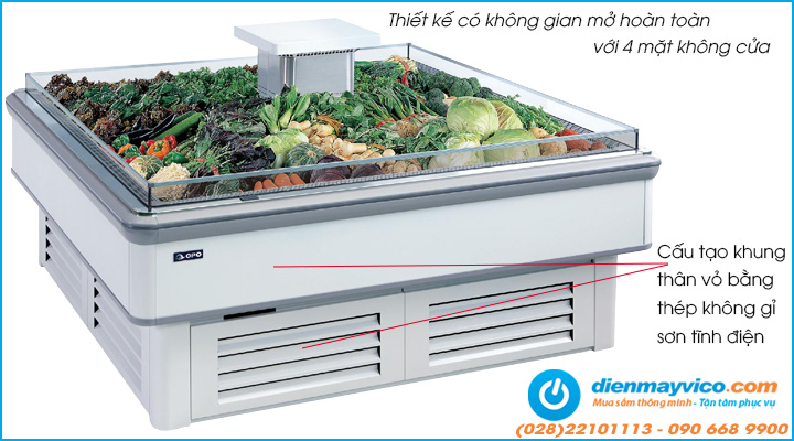 Mẫu tủ mát trưng bày rau củ quả OPO I0V1