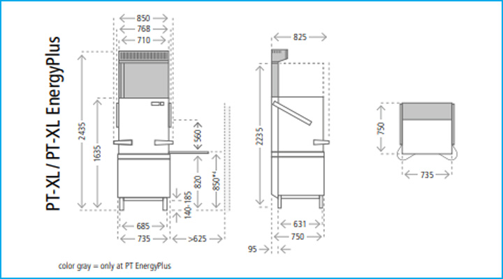 Sơ đồ chi tiết của máy rửa chén PT-XL