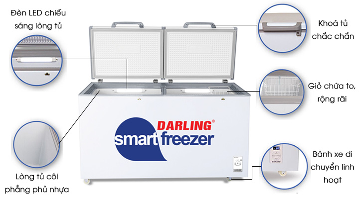 Thiết kế hiện đại và tiện lợi của tủ đông mát Darling DMF-4699WS-4