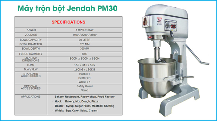 Tổng quan về máy trộn bột Jendah PM30