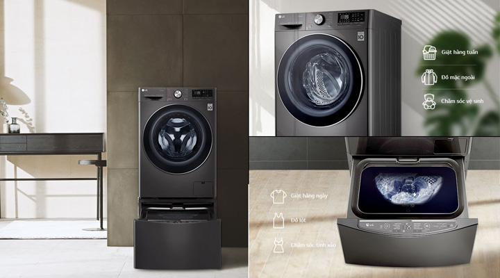 Máy giặt FV1450S2B có tính năng tương thích kết hợp thêm máy giặt TWINWash Mini