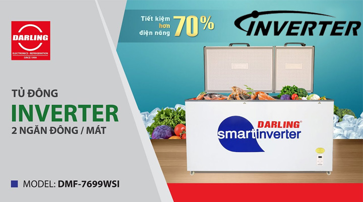 Tủ đông mát Darling DMF-7699WSI sử dụng công nghệ tiết kiệm điện Inverter