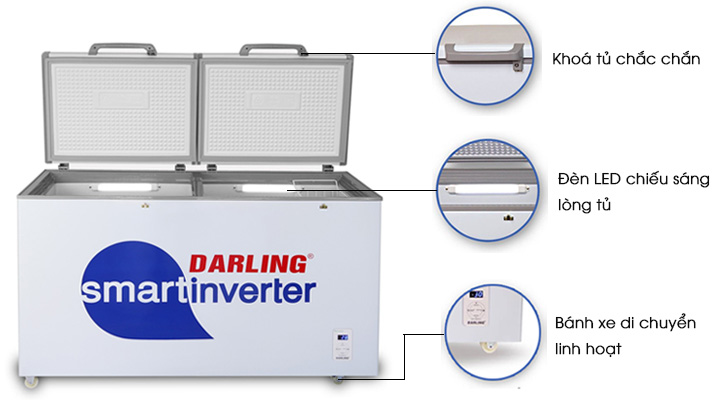 Tủ đông mát Darling Inverter DMF-4699WSI có thiết kế tiện lợi, dễ sử dụng