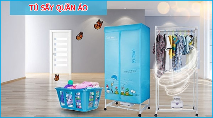 Máy sấy quần áo dạng tủ đựng quần áo