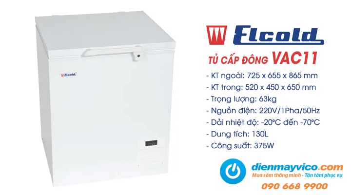 Tủ cấp đông âm sâu Elcold VAC11