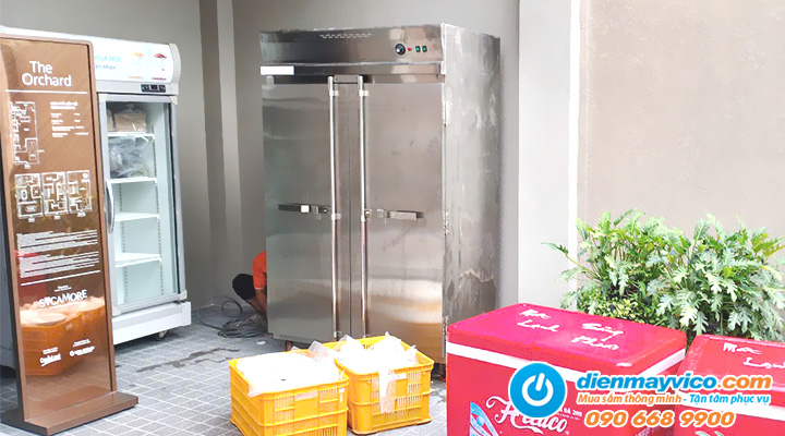 Ảnh thực tế Thanh lý tủ giữ nóng thực phẩm inox công nghiệp 2 cánh