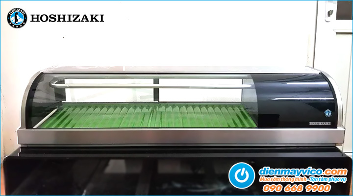 Ảnh thực tế Tủ mát trưng bày Sushi Hoshizaki viền bạc 1m5