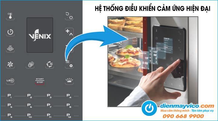 Bảng điều khiển Lò nướng hấp đa năng 4 khay Venix VE04LTDALRC