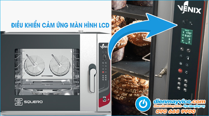 Bảng điều khiển Lò nướng hấp đa năng 4 khay Venix SQ04DGC