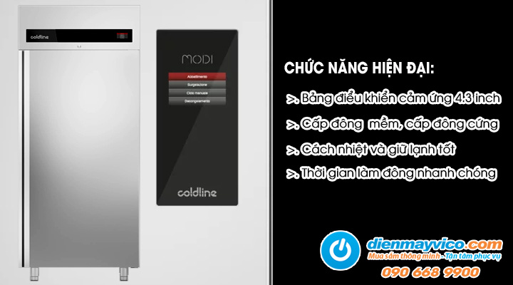 Bảng điều khiển Tủ cấp đông nhanh Coldline Modi W20UE