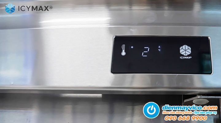 Bảng điều khiển Tủ mát đứng 4 cánh inox Icymax IUR-4S128 1100L