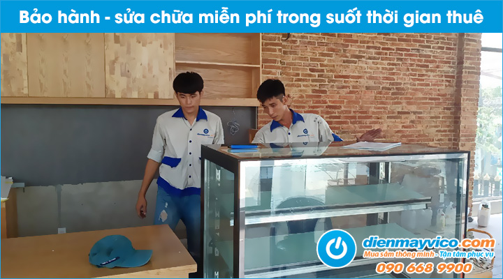 Bảo hành sửa chữa miễn phí khi thuê tủ bánh kem