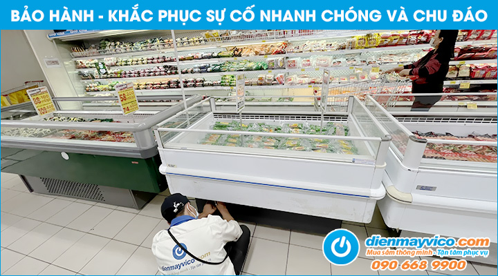 Bảo hành miễn phí khi thuê tủ mát không cửa