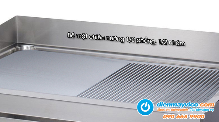 Bề mặt nấu Bếp chiên nửa phẳng nửa nhám Ozti OGE 8070 1/2N