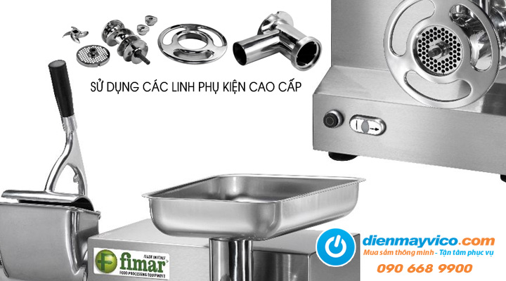 Các bộ phận của Máy xay thịt kết hợp máy nghiền Fimar 22AT