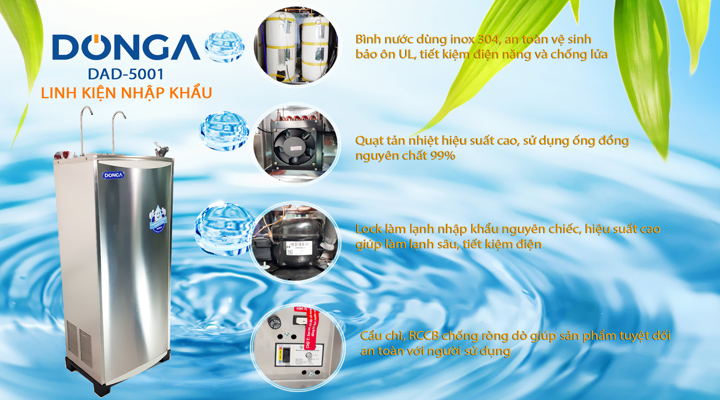 Chi tiết Máy lọc nước nóng lạnh DONGA DAD-5001