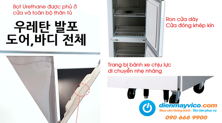 Chi tiết Tủ đông inox 2 cánh Kistem KIS-XFGN25F