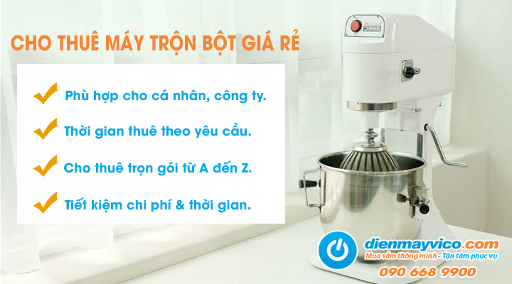 Cho thuê máy trộn bột thời gian và đối tượng đa dạng