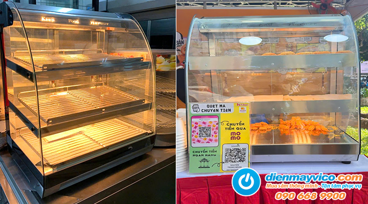 Mẫu tủ giữ nóng thực phẩm để bàn cho thuê