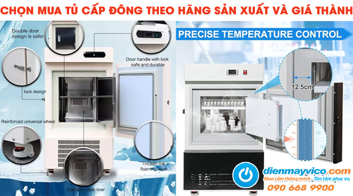 Chọn mua tủ cấp đông âm sâu dựa theo hãng sản xuất và giá thành sản phẩm