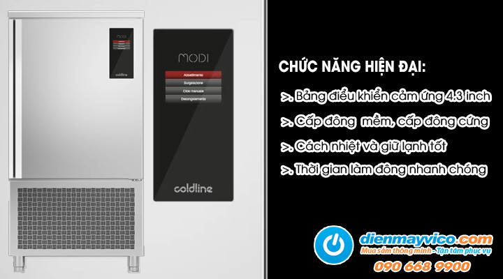 Hệ thống điều khiển của Tủ cấp đông nhanh Coldline Modi W10AE