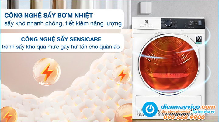 Công nghệ hiện đại của Máy sấy bơm nhiệt Electrolux EDH804H5WB