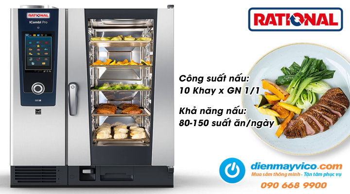 Công suất nấu ăn Lò nướng hấp đa năng Rational ICP 10-1/1