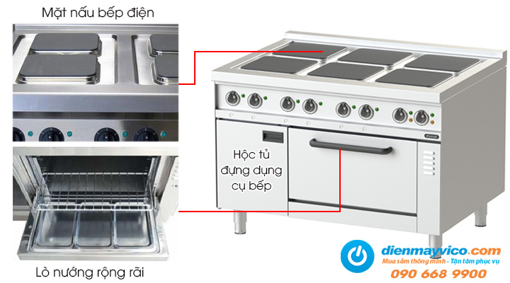 Mẫu bếp điện có lò nướng Nayati NEHP 12-90 OV GR