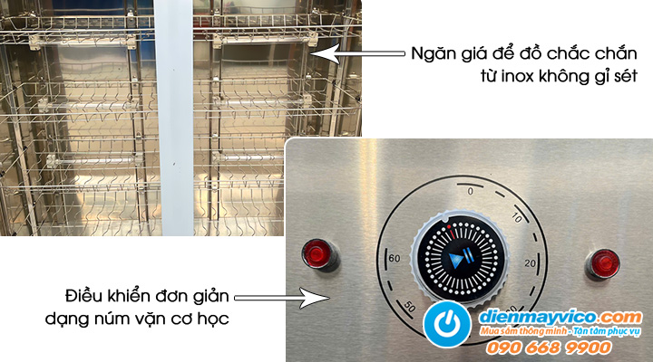 Đặc điểm của Thanh lý tủ sấy diệt khuẩn chén bát 2 cánh kính