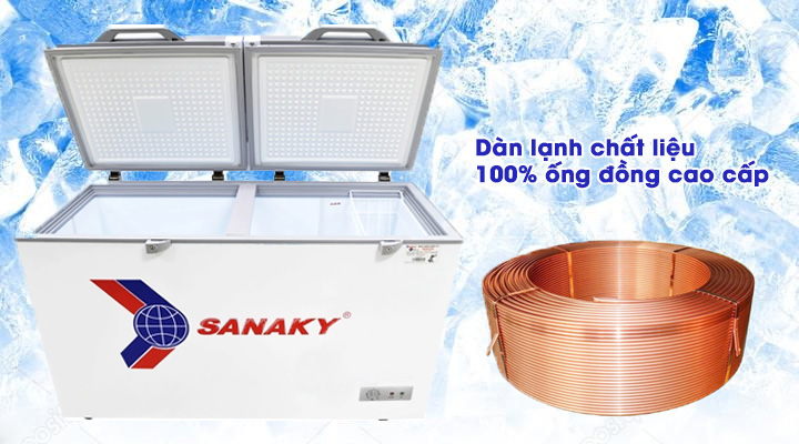 Dàn lạnh Tủ đông kính cường lực Sanaky VH-2599A2KD 208 lít