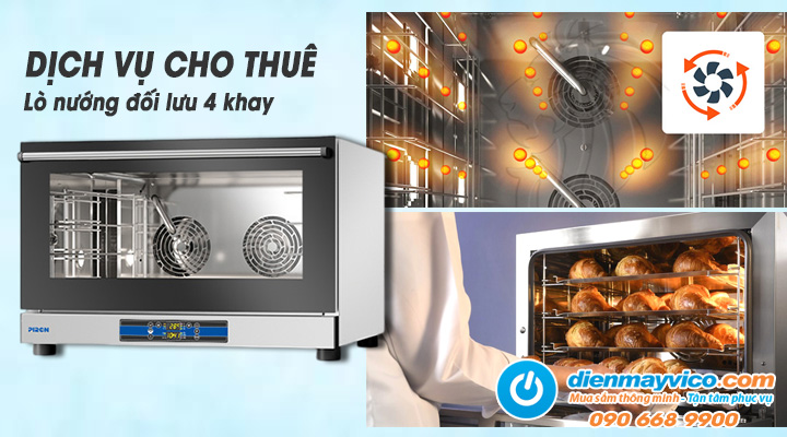 Dịch vụ cho thuê lò nướng đối lưu 4 khay