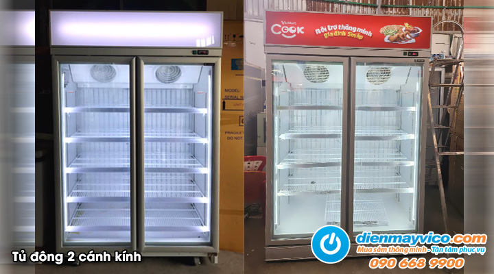 Dịch vụ cho thuê tủ đông đứng 2 cánh kính